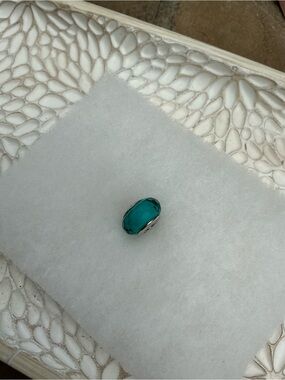 Pandora 791606 Fascinating Teal Charm Sterling Silver S925 ALE, Murano RETIRED
